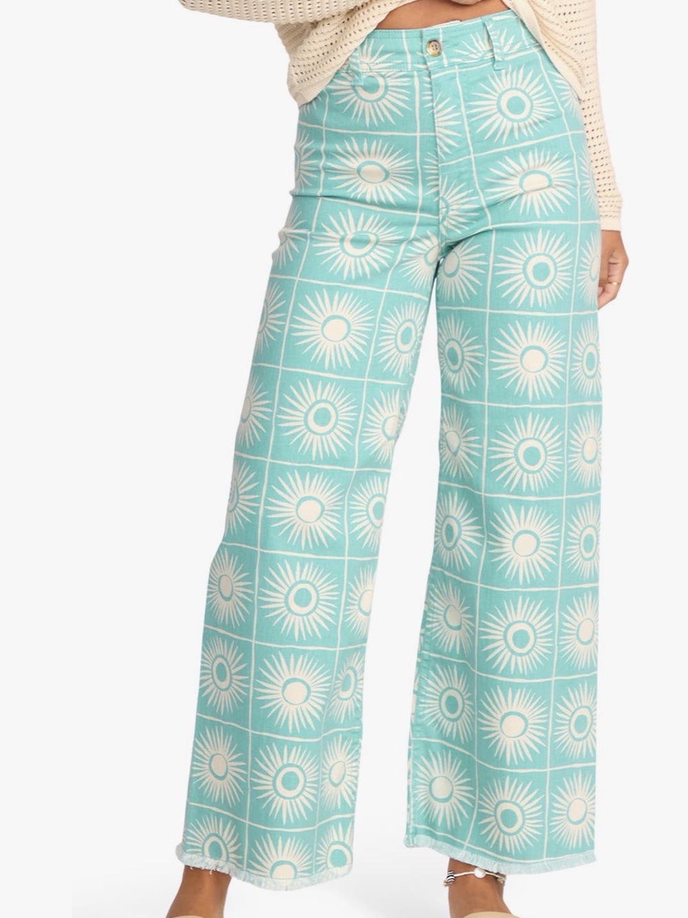 Billabong Turquoise Sunburst Wide Leg Pants